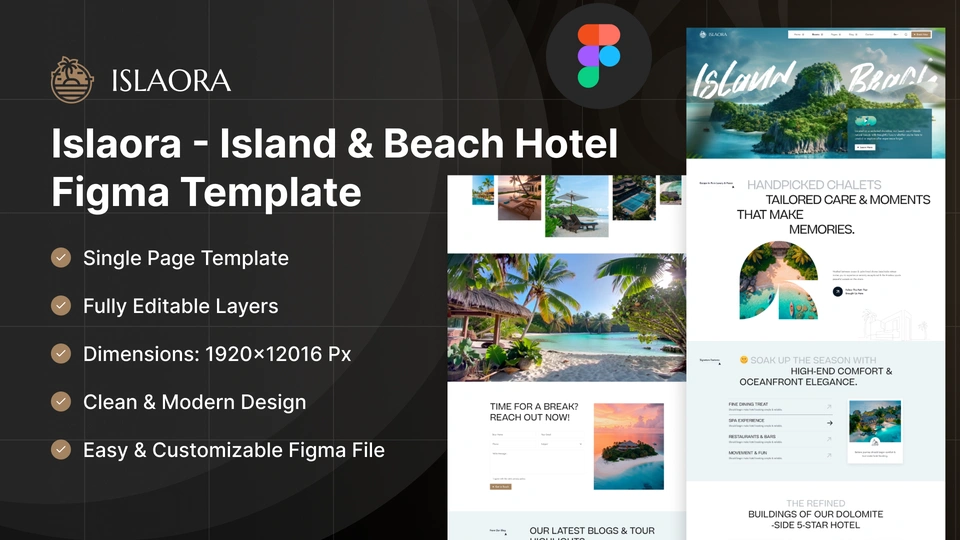 Islaora - Island & Beach Hotel Figma Template