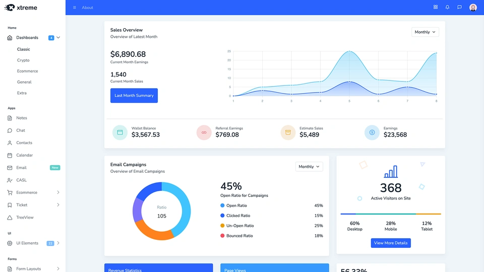 Xtreme - React Admin Dashboard Template