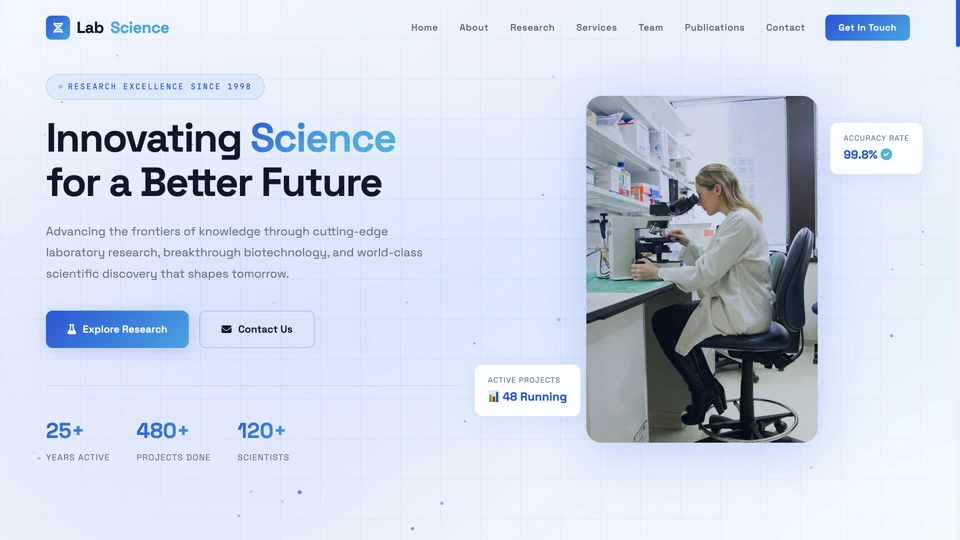 LabScience - Laboratory, Biotechnology & Science Research HTML Template