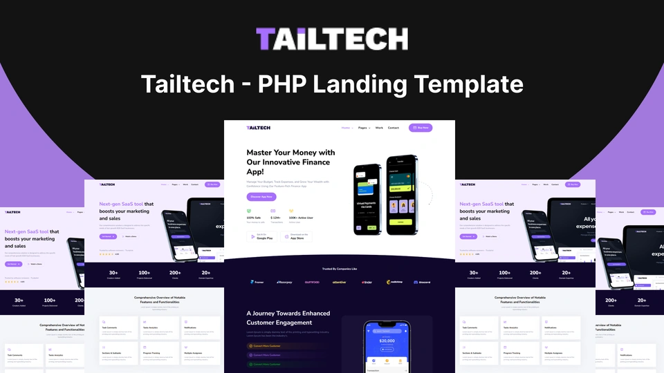 Tailtech - Tailwind CSS & PHP Landing Template