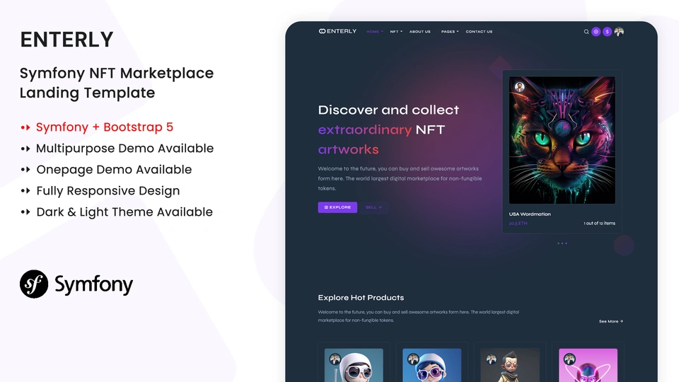 Enterly - Symfony NFT Marketplace Template