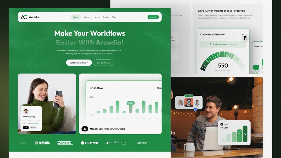 Arcedia - SaaS, Startup, AI Landing Page Framer & Figma Template