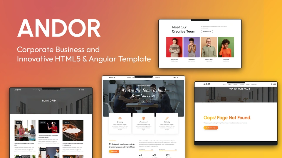 Andor - Corporate Business and Innovative HTML & Angular Template