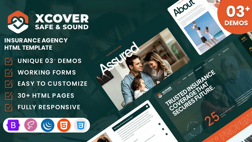 Xcover - Insurance Agency HTML Template
