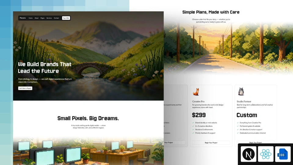 Pexora - Next.js 16 Creative Studio and Ecommerce Template