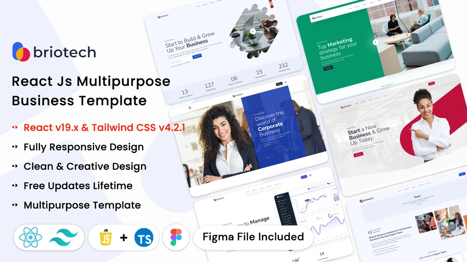 BrioTech - React Multipurpose Business Website Template