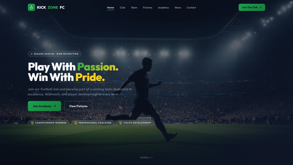 KickZone - Football Club and Soccer Academy HTML Template