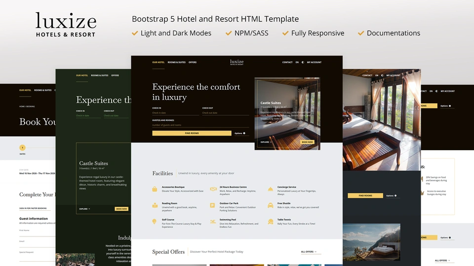 Luxize Hotel - Luxurious, Modern Hotel HTML Template Crafted with Bootstrap 5