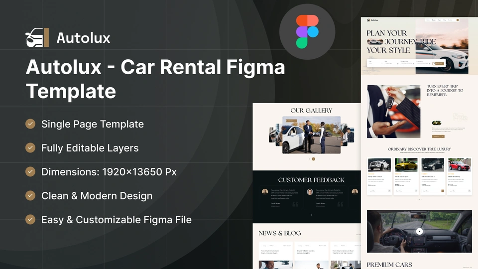 Autolux - Luxury Car Rental Figma Template