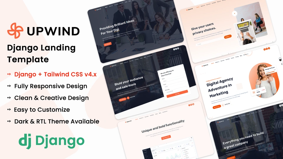 Upwind - Django 5 Landing Page Template