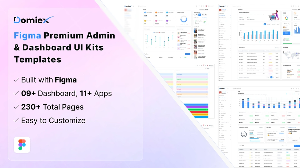 Domiex - Figma Premium Admin & Dashboard Template