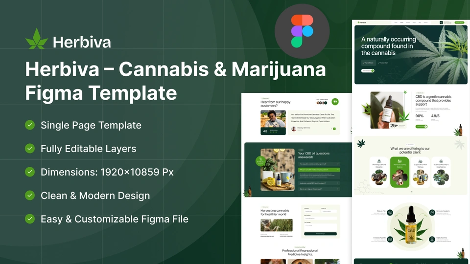 Herbiva - Cannabis & Marijuana Store Figma Template