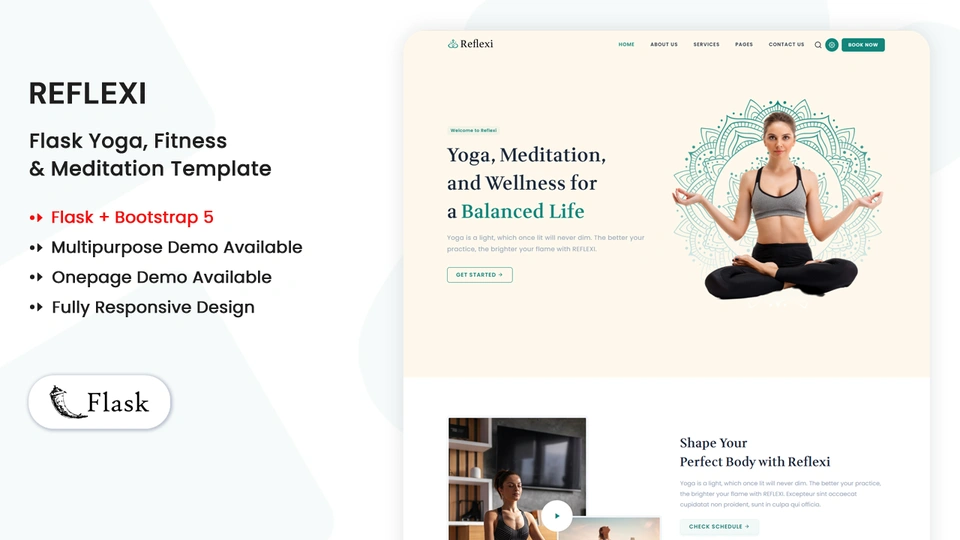 Reflexi - Flask Multipurpose Yoga, Fitness & Meditation Template
