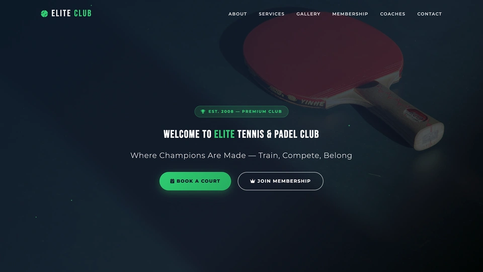 EliteClub - Tennis and Padel Sports Club HTML Template
