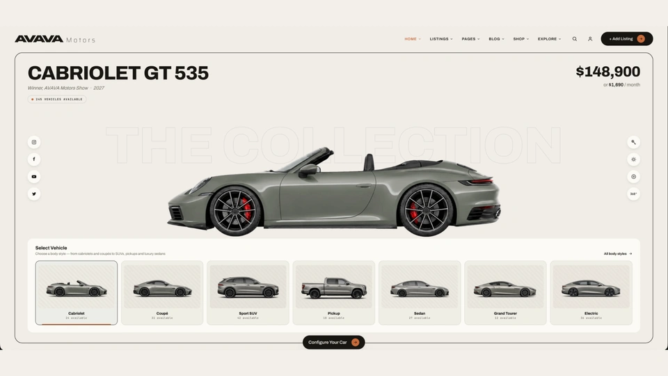 Avava Motors - Car Dealer HTML Template