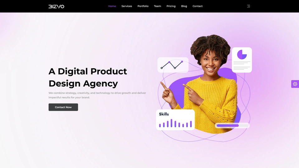 Bizvo - Startup Agency and SaaS Landing Page Template + LTR & RTL + Light & Dark