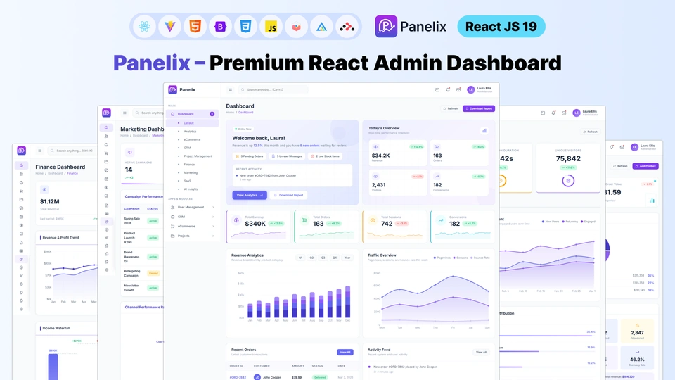 Panelix - Premium React Admin Dashboard Template