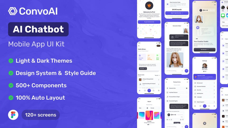 ConvoAI - AI Chatbot Mobile UI Kit