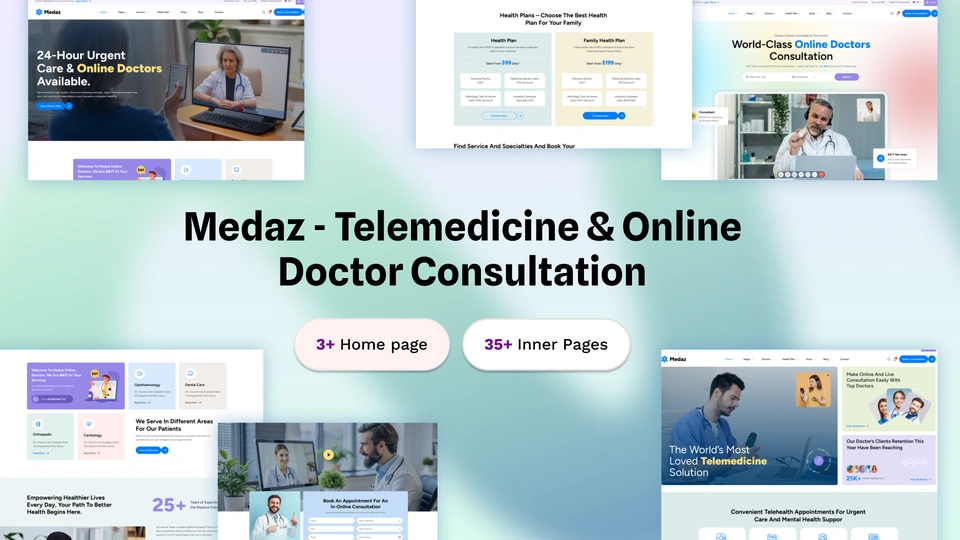 Medaz - Telemedicine and Online Doctor Consultation Figma Website Template