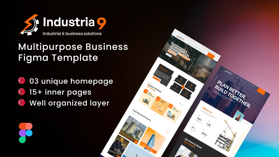 Industria9 - Factory, Industrial, and Building Construction Figma Template