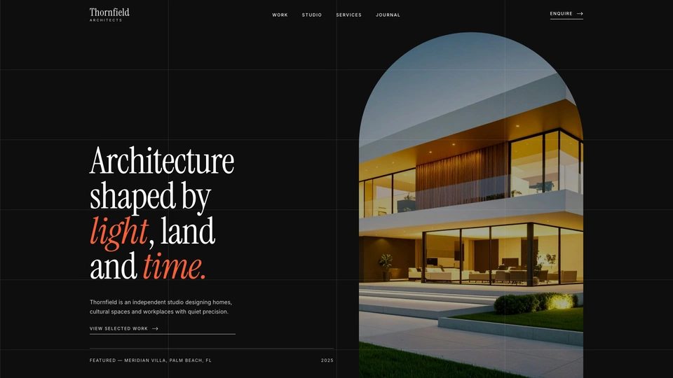 Thornfield - Refined & Modern Architecture Studio Website Template