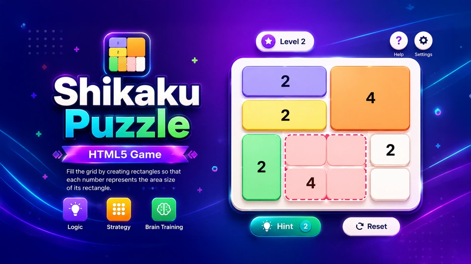 Shikaku - HTML5 Rectangle Puzzle Game