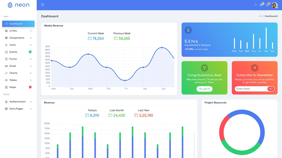 Neon - Bootstrap & Laravel Admin Template