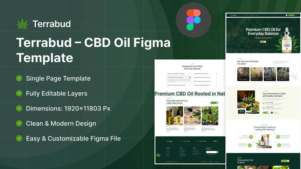 Terrabud - CBD Oil & Cannabis Brand Figma Template