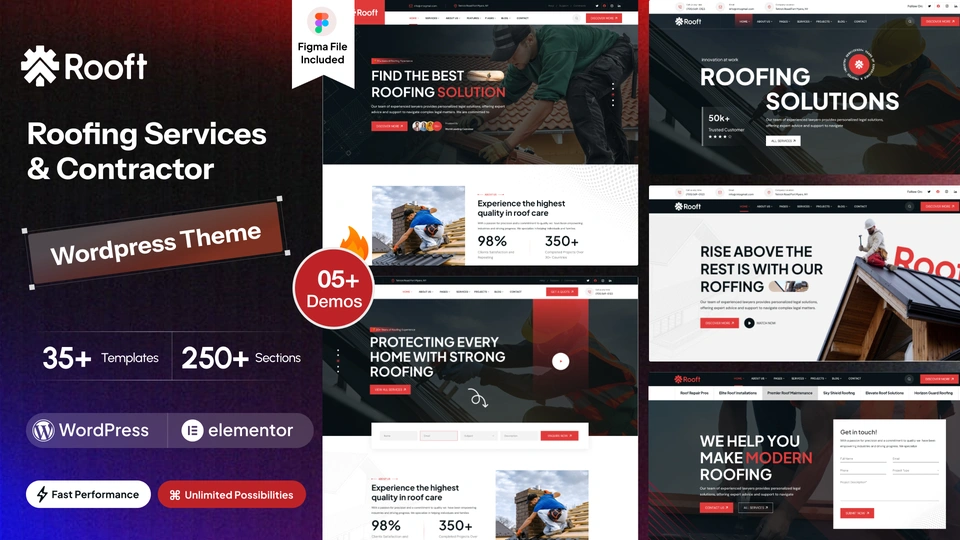 Rooft - Roofing Services & Contractor WordPress Theme