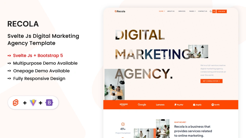 Recola - Svelte Multipurpose Digital Marketing Agency Template