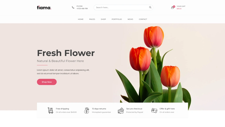 Fiama - Flower Shop & Florist eCommerce Bootstrap Template