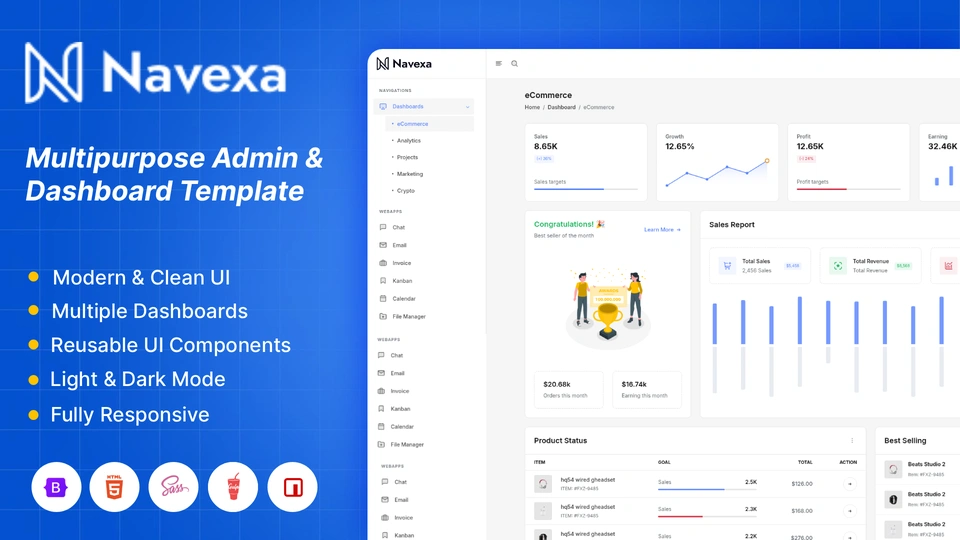 Navexa - Multipurpose Admin & Dashboard Template