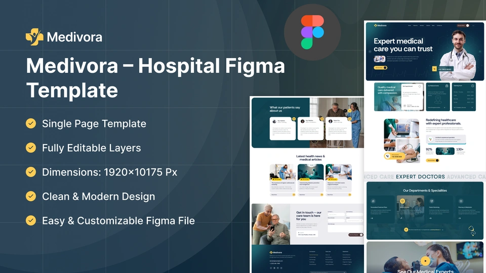 Medivora - Hospital & Medical Services Figma Template