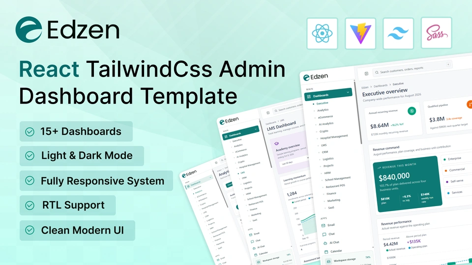 Edzen - React Tailwind CSS Admin Dashboard Template