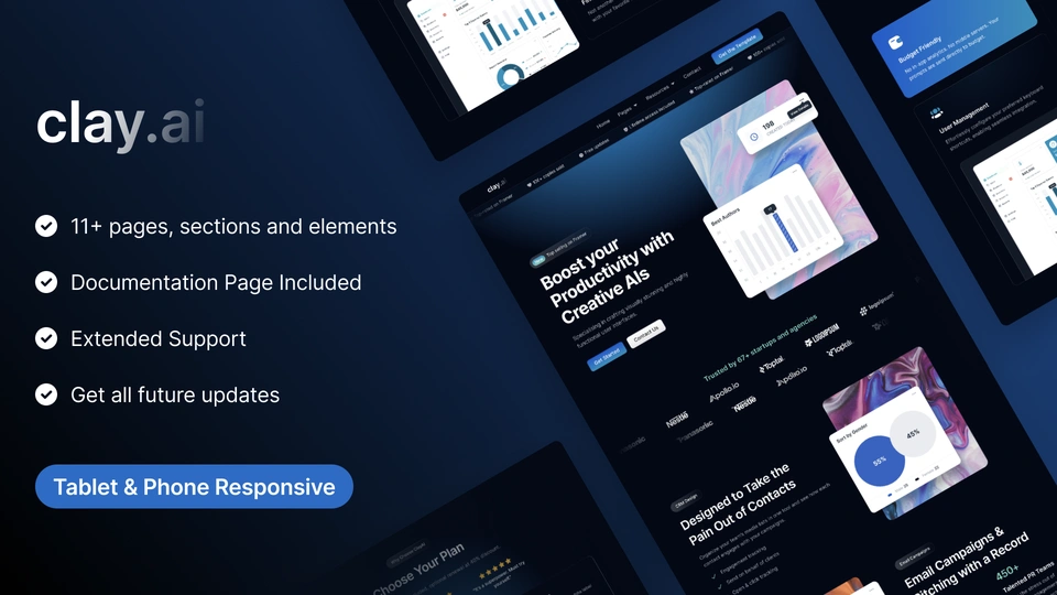 ClayAI - SaaS, AI & Startup Multipurpose Figma Template