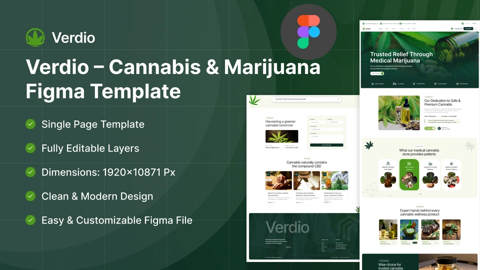Verdio - Cannabis & CBD Store Figma Template