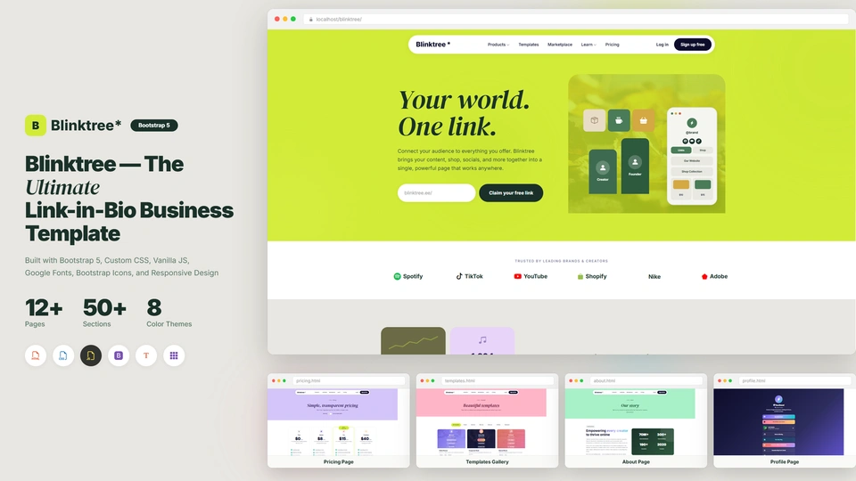 Blinktree - Premium Link-in-Bio Bootstrap 5 Template