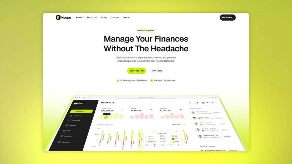Keepo - Bookkeeping SaaS Framer Template