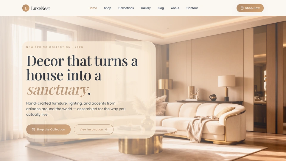 Luxenest - Luxury Home Decor & Interior Design HTML Template