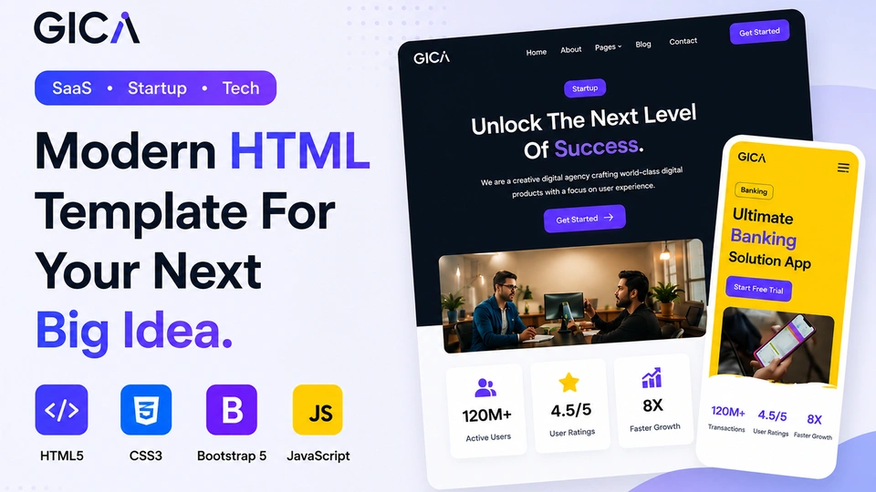 Gica - SaaS, Startup & Tech Business HTML Template