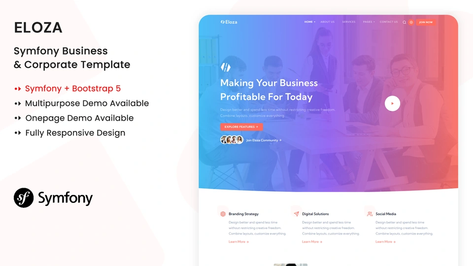 Eloza - Symfony Multipurpose Business & Corporate Template