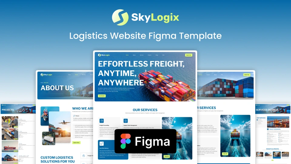 SkyLogix - Logistics Website Figma Template