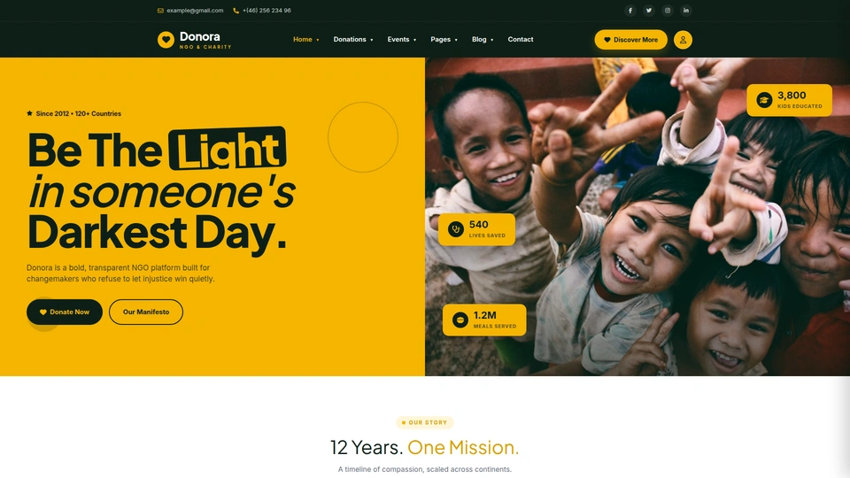 Donora - Editorial NGO, Charity & Donation HTML Template