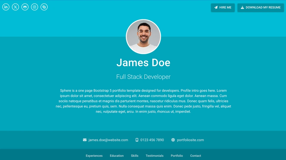 Sphere - Online Resume & CV