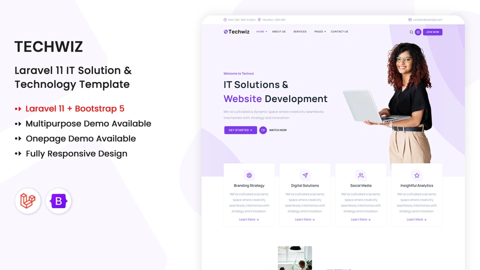 Techwiz - Laravel 11 Multipurpose IT Solution & Technology Landing Template