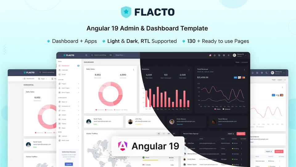 Flacto - Angular 19 Admin & Dashboard Template
