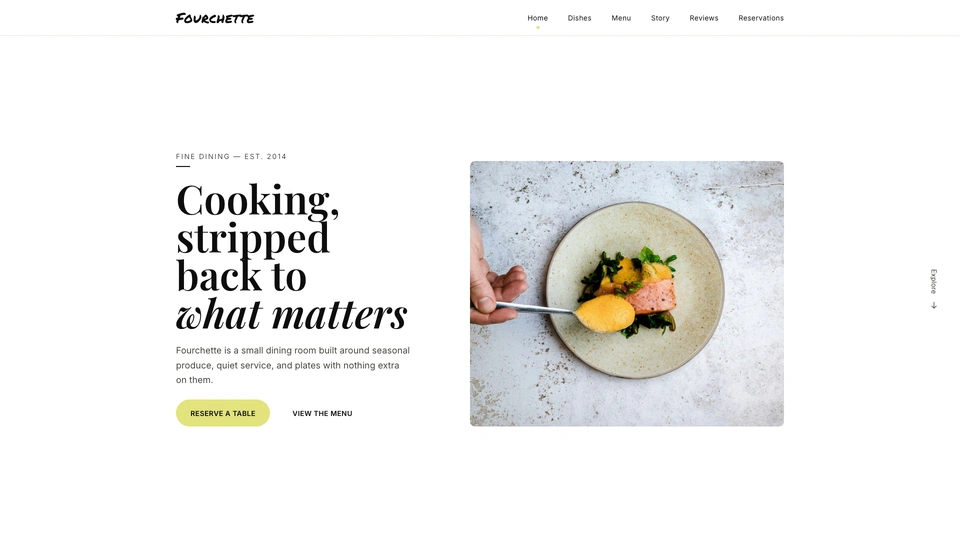 Fourchette - Minimalist & Elegant Restaurant Website Template