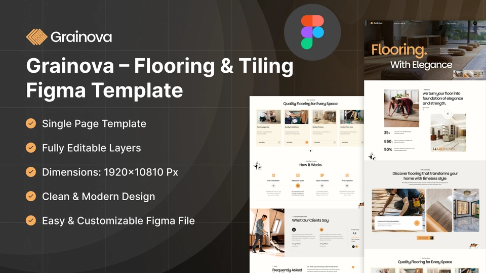 Grainova - Flooring & Surface Installation Figma Template