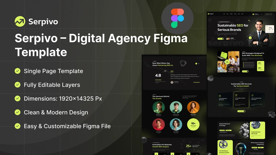 Serpivo - Digital Agency & SEO Services Figma Template