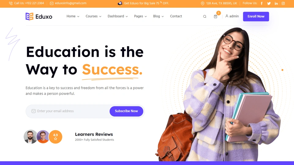 Eduxo - Online Courses, LMS, and Education HTML Template